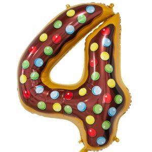 Шар Цифра Серебро 102см , От 0 до 9, 1 шт.
